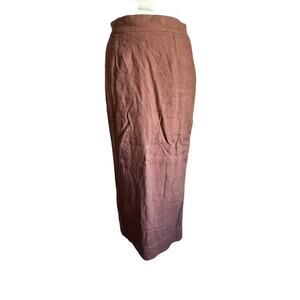 Posse Emma Brown Linen Maxi Skirt – Size M (436)
